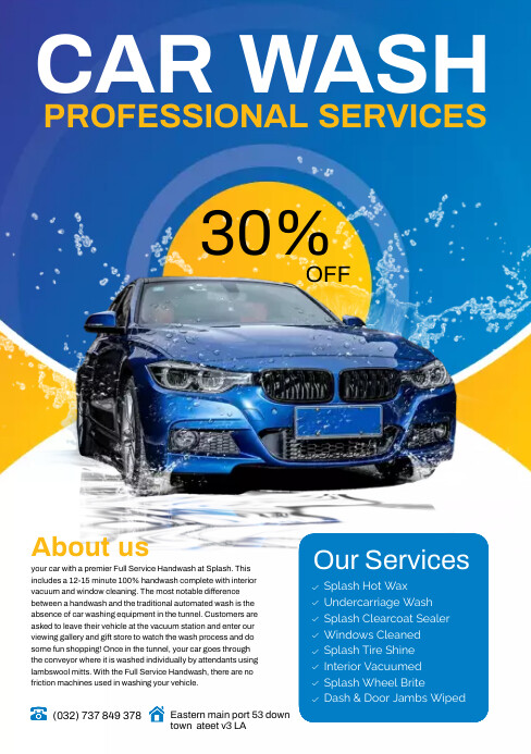 Vibrant Car Wash Flyer Artwork Photography Vibrant Car Wash Flyer Artwork Photography