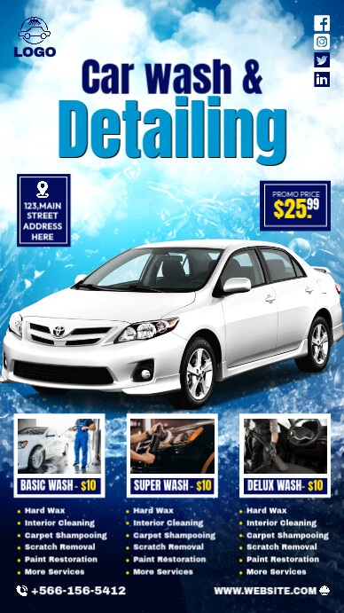 Car wash Flyer Instagram 快拍 template