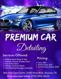 Car Wash Flyer Volante (Carta US) template