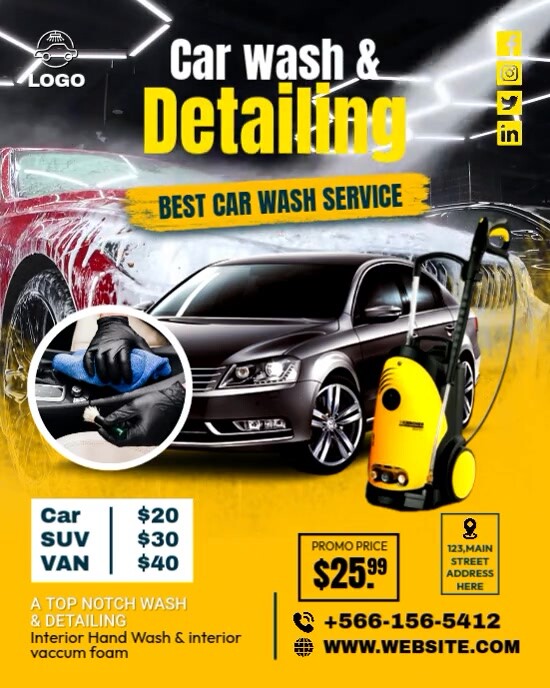 Car wash Flyer video template Instagram Portrait
