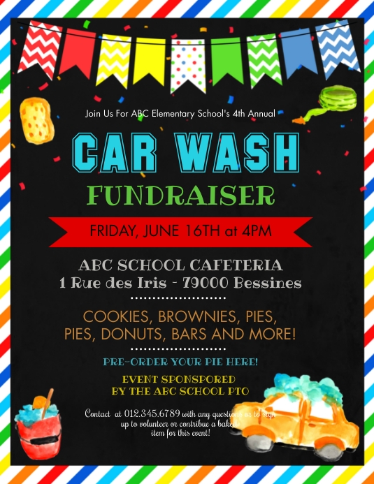 Vivid Car Wash Fundraiser Flyer Landscape for Your Screen Vivid Car Wash Fundraiser Flyer Landscape for Your Screen