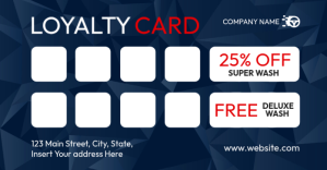 car wash loyalty card template design Image partagée Facebook