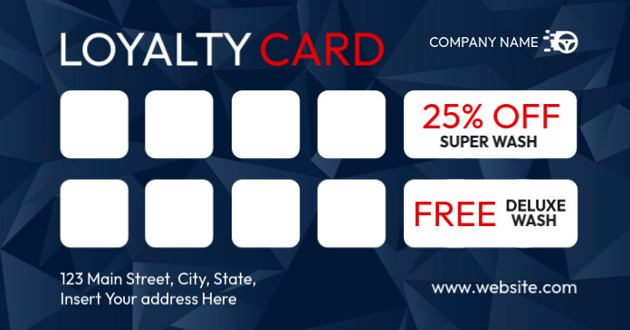 car wash loyalty card template design | PosterMyWall car-wash-loyalty-card-template-design-postermywall