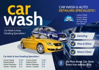 Car Wash postcard advertisement template