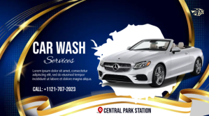 CAR WASH POSTER Digitalt display (16:9) template