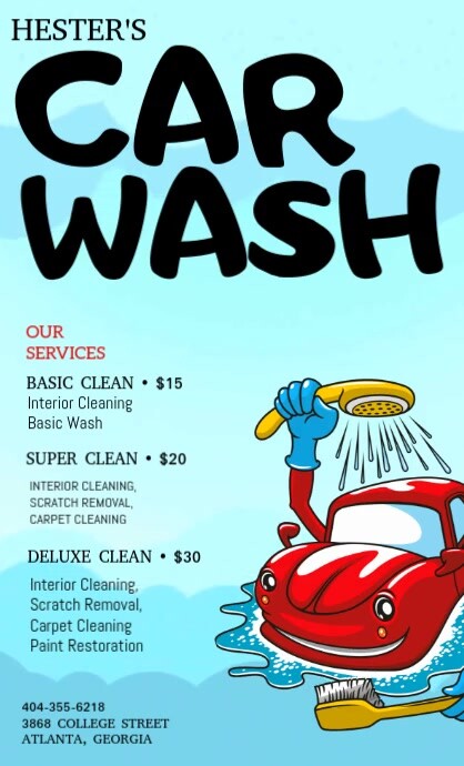 Car Wash Price List VSA Wetlik template