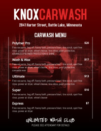 Car Wash Price List Template Flyer (US Letter)