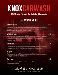 Car Wash Price List Template