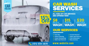 Car Wash Service Ad delt Facebook-billede template