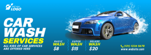 Car Wash Service Ad Facebook-coverfoto template