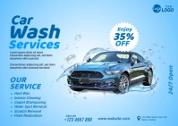 Car Wash Service Ad Postal template