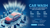 Car Wash Service Ad Publicación de Twitter template