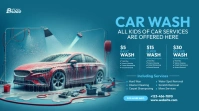 Car Wash Service Ad Template Publicación de Twitter