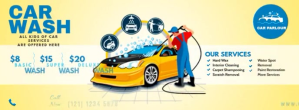 Car Wash Service Fotografia de capa do Facebook template