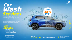 Car Wash Service Twitter Plasing template