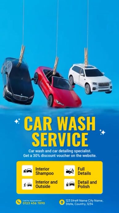 Car Wash Service Instagram Story template