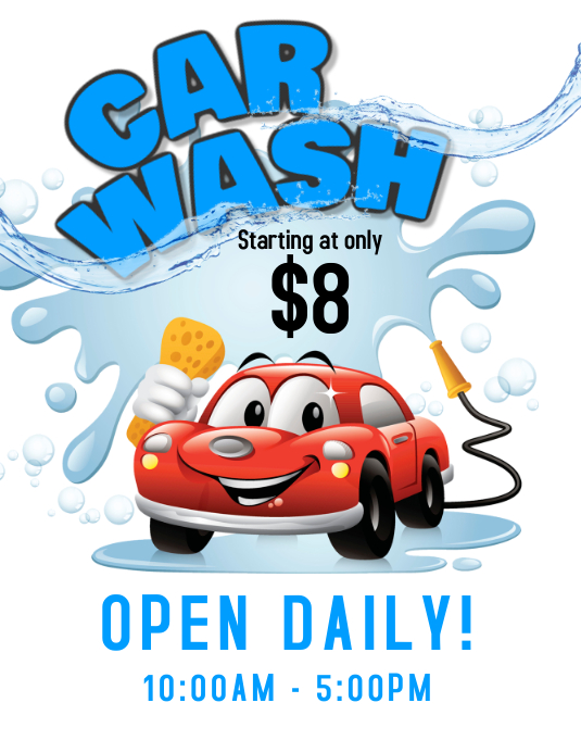 Car Wash Flyer Template / Deluxe Car Wash Flyer Design Template in Word