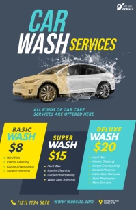 Car Wash Service Tabloid Template Tablóide