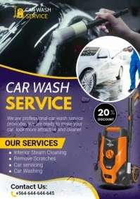 Car wash services, Automotive A4 template