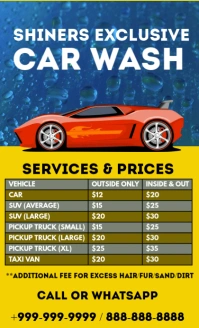 Car Wash Services & Prices Template US Legal
