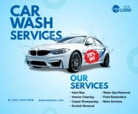 Car Wash Services Ad Rectangle moyen template