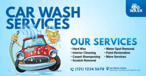 Car Wash Services Ad Изображение, которым поделились на Facebook template