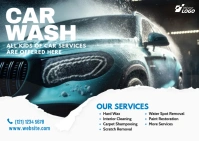 Car Wash Services Ad Postcard template