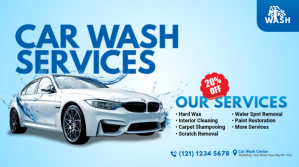 Car Wash Services Ad Twitter Plasing template