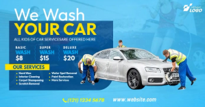 Car Wash Services Ad delt Facebook-billede template