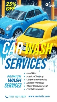 Car Wash Services Ad Template Historia de Instagram