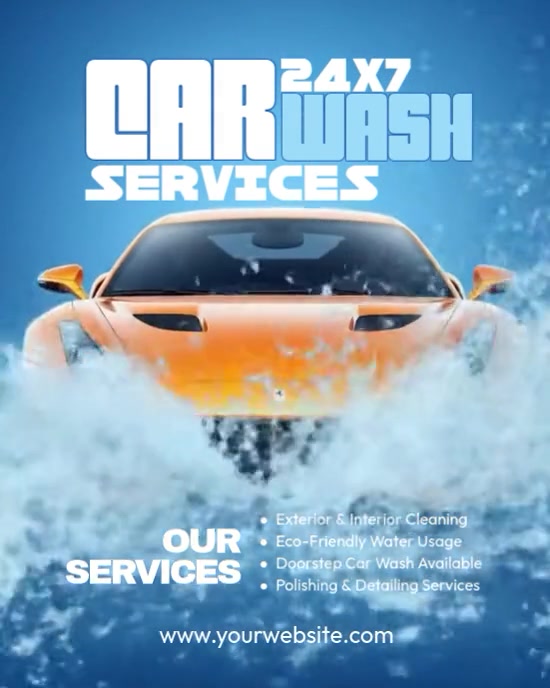 Car Wash Services Instagram Portrait template