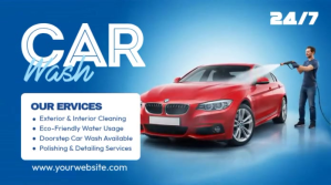 Car Wash Services Publicación de Twitter template