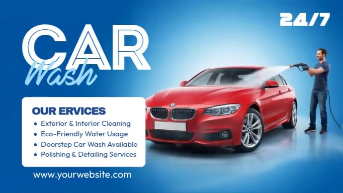 Car Wash Services Twitter Plasing template