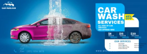 Car Wash Services Fotografia de capa do Facebook template
