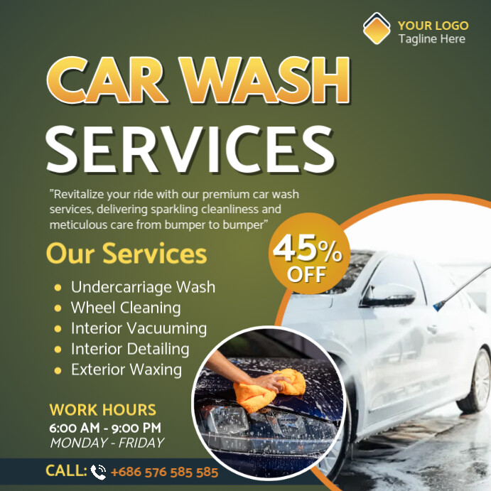 Services Rendered Poster car wash services poster template | PosterMyWall
