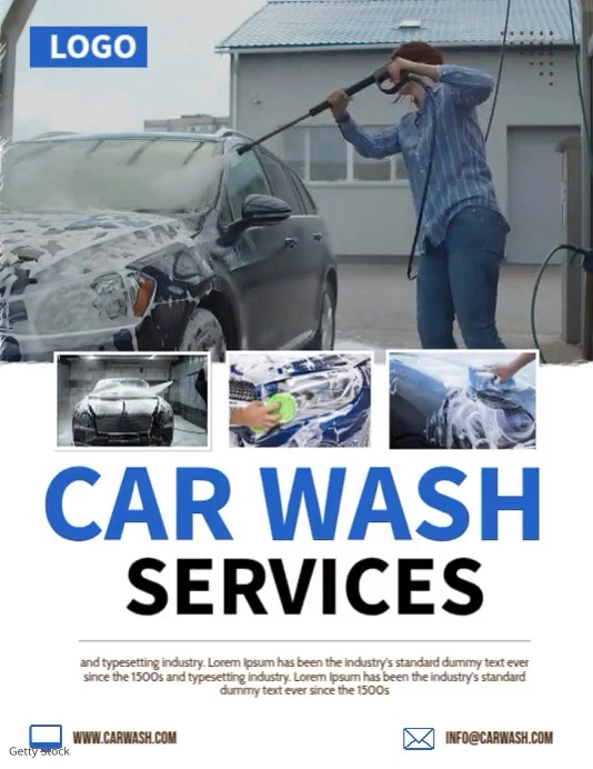 Car Wash Video Ads Ulotka (US Letter) template