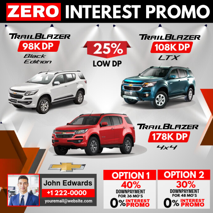 Car Zero Interest Template | PosterMyWall