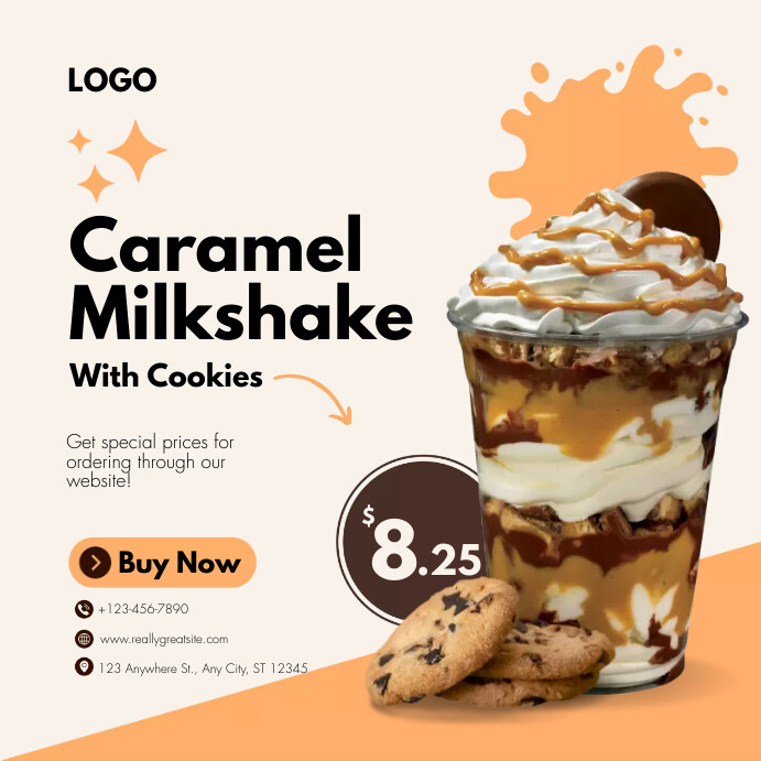 caramel milkshake flyers Template | PosterMyWall
