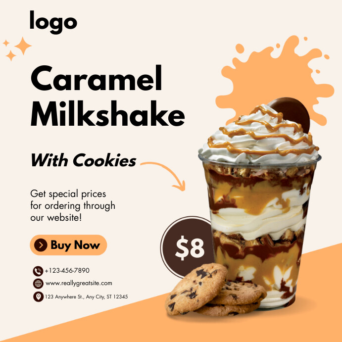 caramel milkshake flyers Template | PosterMyWall