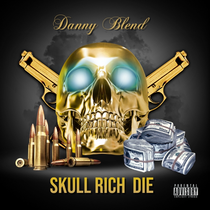 CARATULA DE ÁLBUM MUSICAL SKULL RICH DIE Album Cover template