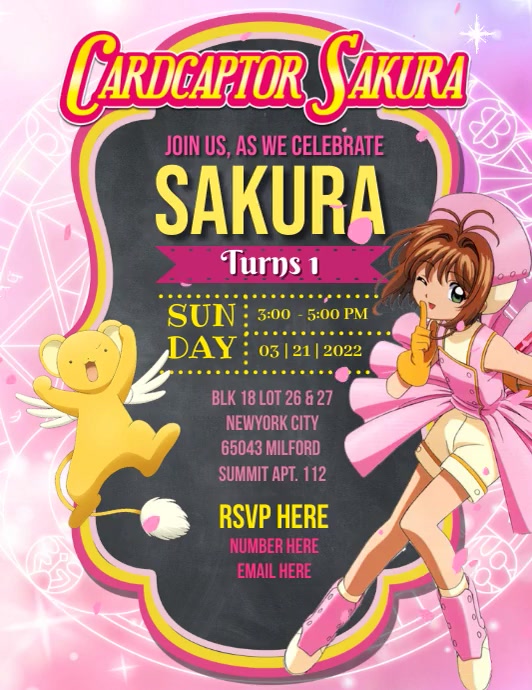 Card Captor Sakura Flyer (US Letter) template