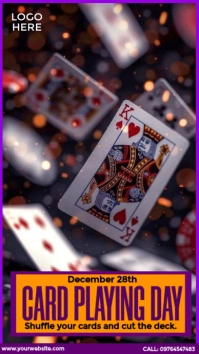 Card Playing Day Design História do Instagram template