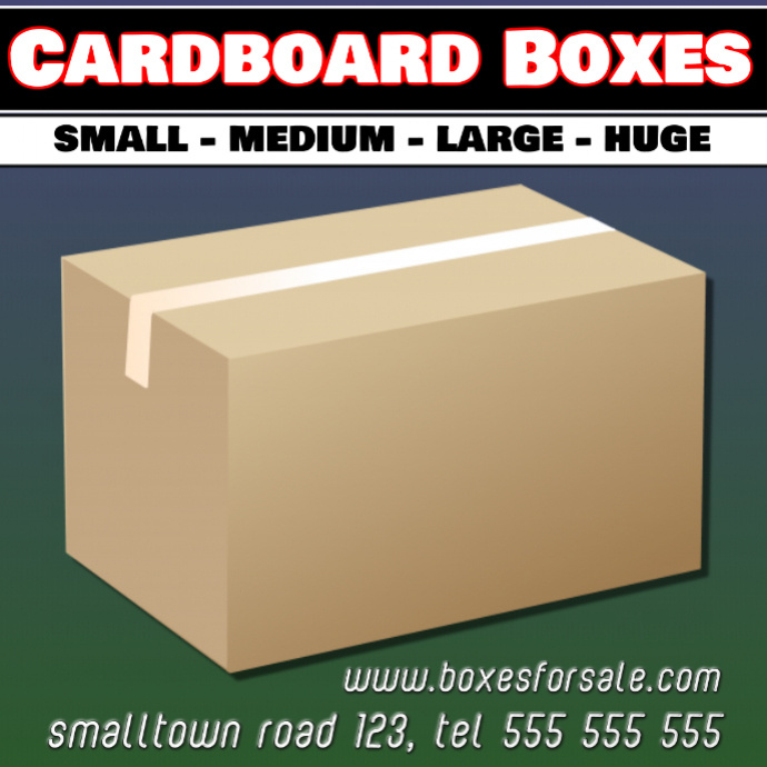 cardboard box template PosterMyWall