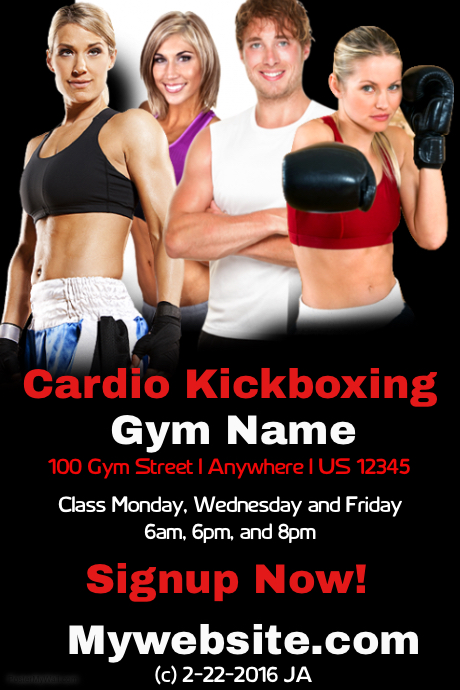 cardio kickboxing flyer template postermywall kickboxing class flyers