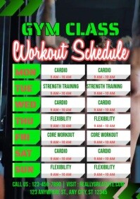 สีดำ Gym Class Schedule A5 Template