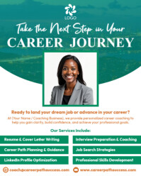 Career Coach Flyer Template Resume Writing, Job Search, Interview Prep & Professional Growth Instagram Portrait