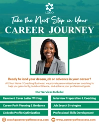 Career Coach Flyer Template Resume Writing, Job Search, Interview Prep & Professional Growth Instagram Portrait