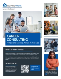 Career consulting professional services blue Flyer (US Letter) template