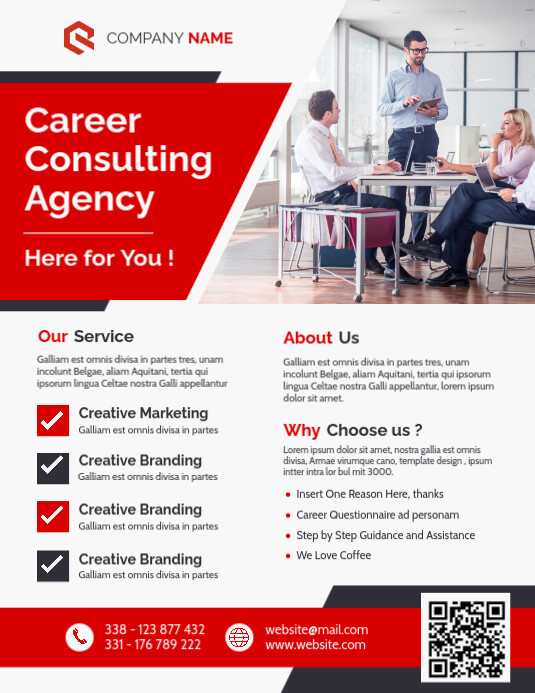 Career Consulting Services template design 20 Folheto (US Letter)