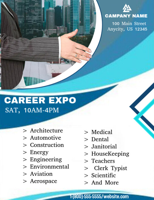 Job Expo Career Fair Flyer Ad Template Design